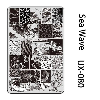 UX Serial 2 Stainless Steel Stamping Plate Template – Vintage Abstract Fabric Texture Pattern for Nail Art, Floral Lace, Xmas & Halloween Designs (UX52)