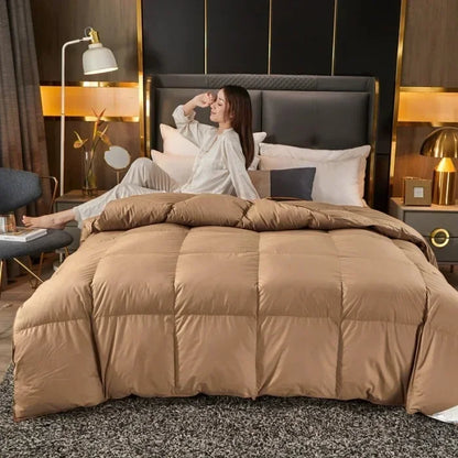 95% White Goose Down Duvet – Five-Star Hotel Quality, Warm Double or Single Goose Down Comforter