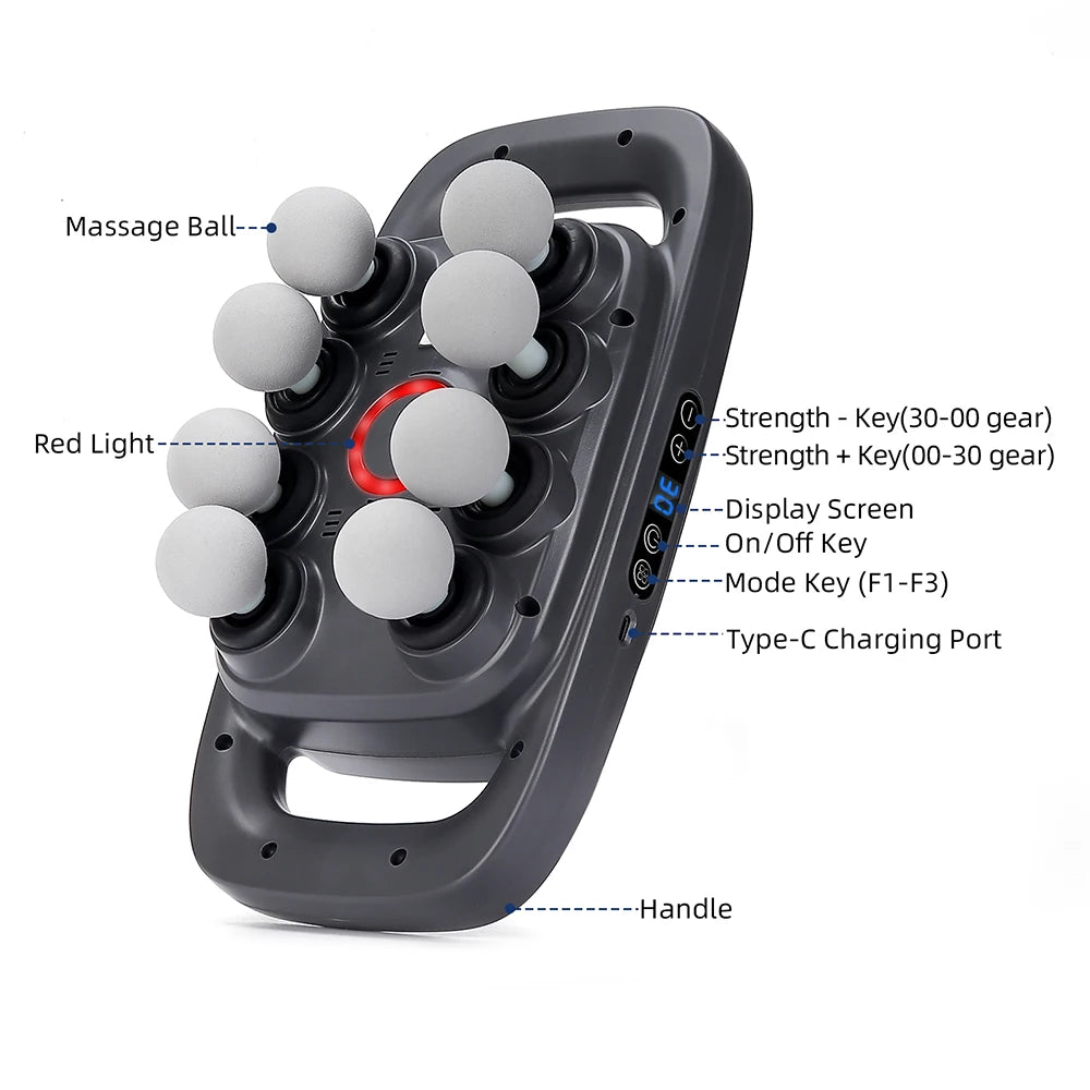 16-Head Fascia Massage Gun – High-Frequency Vibration Body Massager for Back, Waist, Neck, and Shoulders, Muscle Relief