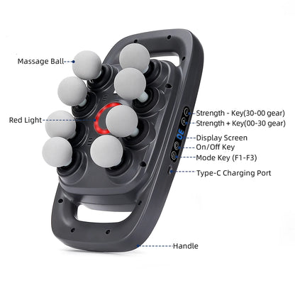 16-Head Fascia Massage Gun – High-Frequency Vibration Body Massager for Back, Waist, Neck, and Shoulders, Muscle Relief