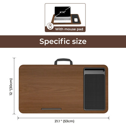 Lap Desk with Mouse Pad & Phone Holder – 21.1×12in Portable, Lightweight, Anti-Slip for Bed, Sofa, Couch