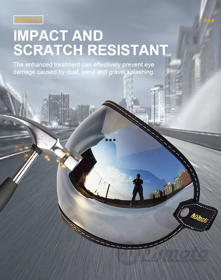 Universal Motorcycle Helmet Sun Visor – Anti-UV Windproof Bubble Lens for Open Face 3/4 Helmets
