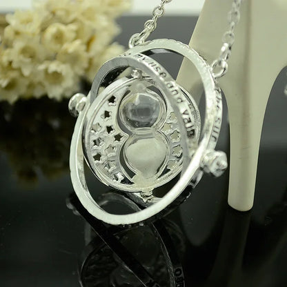 Magic Time-Turner Hourglass Necklace - Multicolor Rotating Pendant for Wizard-Inspired Fashion and Cosplay Gifts