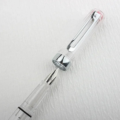 3059 Piston Fountain Pen – High-Quality Transparent Resin with EF/F Nib (0.38/0.5mm) for Business & Gift