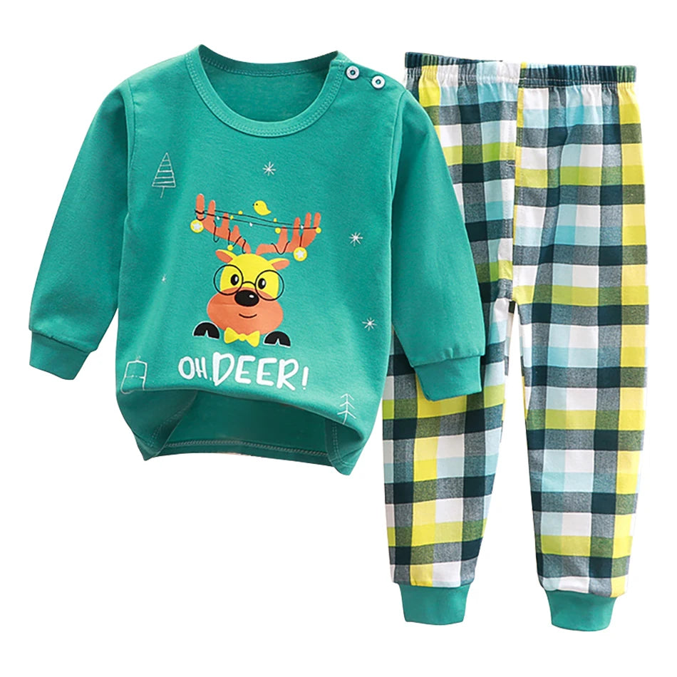 Cute Cartoon Unicorn Kids Pajama Set – Soft, Warm & Durable Unisex Sleepwear for Autumn Everyday Wear