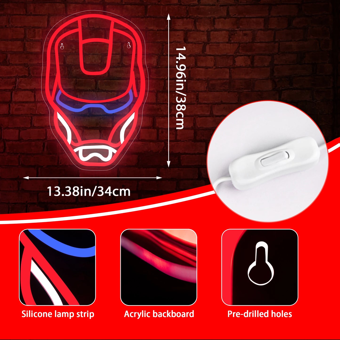 USB-Powered LED Neon Sign — Wall Decor for Bedroom, Game Room, Bar, Pub, and Club Light-Up Signs