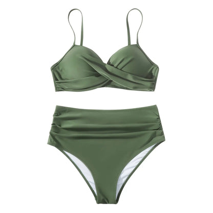 Vintage High Waist Bikini Set 2025 – Women’s Push-Up Printed Swimwear Summer Beach Bathing Suit
