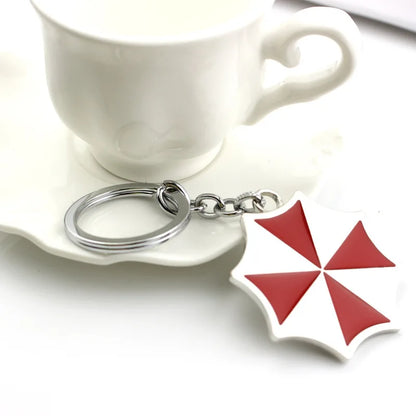 Resident Evil Umbrella Corporation Keychain - Movie-Inspired Mini Umbrella Charm for Keys, Bags and Cars