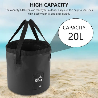20L Portable Foldable Outdoor Camping Water Storage Bag - Waterproof Travel Bucket for Fishing and More