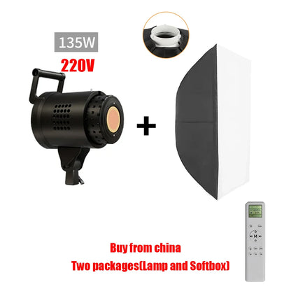 Bowens 135W LED Photography Studio Light Kit - Dimmable Video Lamp with 2m Tripod, 3000–6500K & 3 Colors