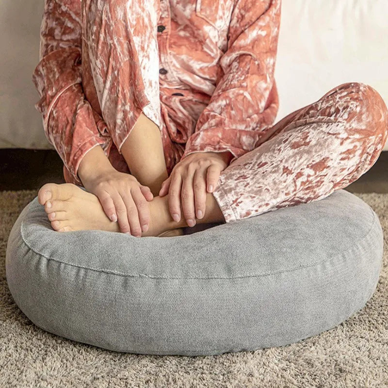 Solid Color Floor Seat Pillow – Round Meditation & Yoga Cushion for Sofa, Bed, Car Seat, and Pouf Mat