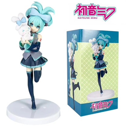 20CM Anime Hatsune Miku x Cinnamoroll Figure – Collectible Decorative Model, Kawaii Gift for Kids