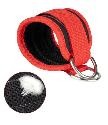 Adjustable Fitness Ankle Straps - D-Ring Support Cuffs for Gym Leg Strength Workouts - Pulley Buckle Sports Guard