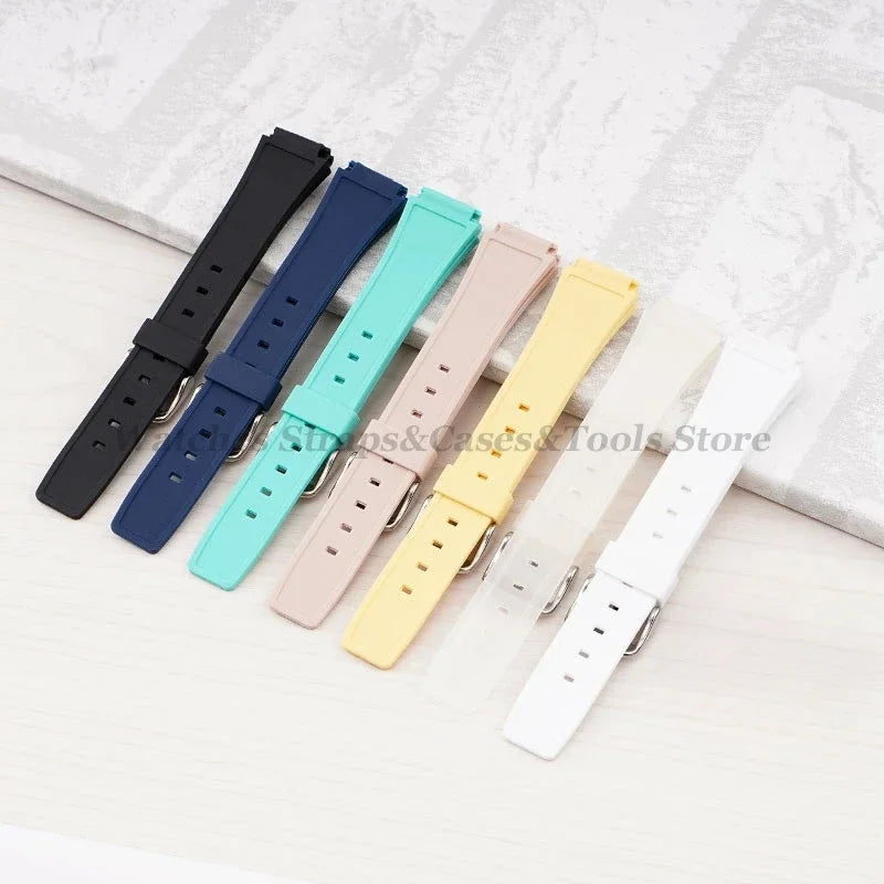 18mm Silicone Watch Strap for Casio F84 F91W - Replacement Band for F105 F108 FA158 F168 AE1200 AE1300 Watches