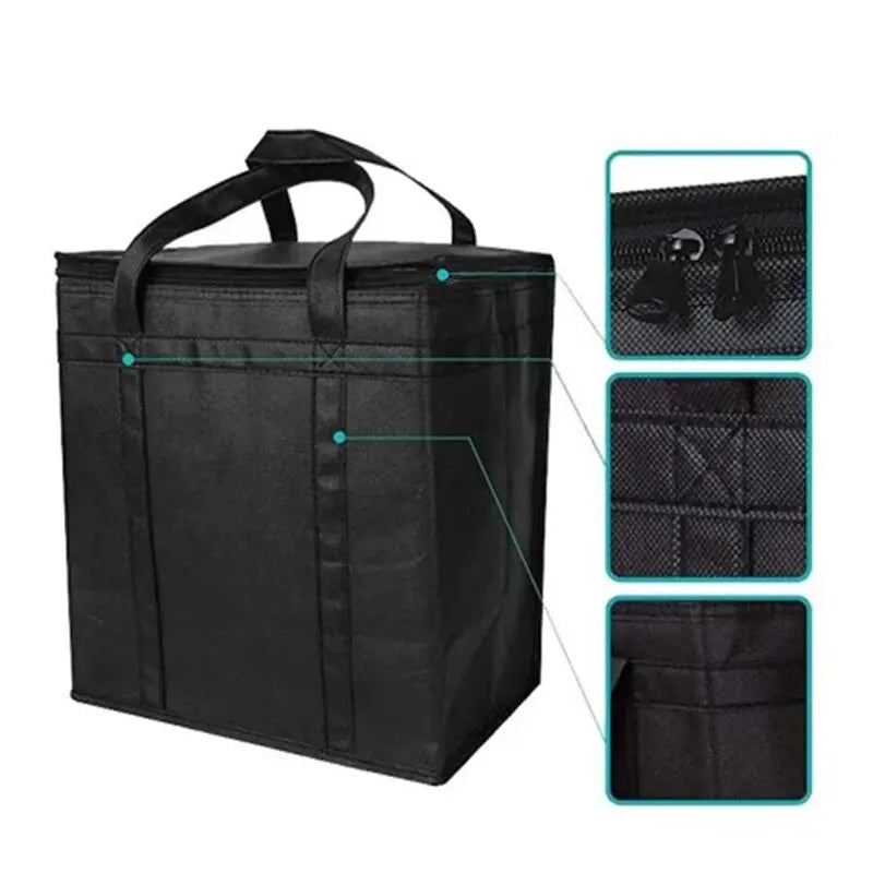 Portable Insulated Cooler Bag — Folding Zipper Picnic Bag for Outdoor Camping, BBQ, Travel & Catering