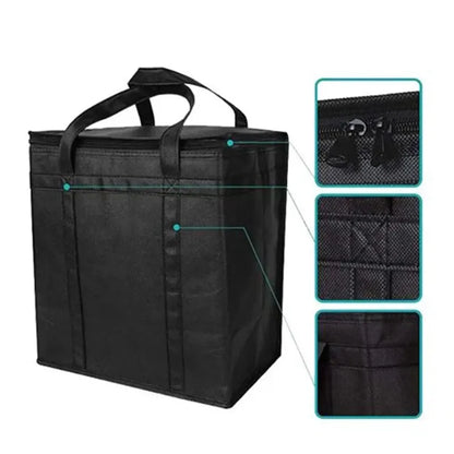 Portable Insulated Cooler Bag — Folding Zipper Picnic Bag for Outdoor Camping, BBQ, Travel & Catering