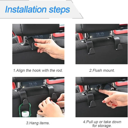Car Back Seat Hook Phone Holder - Headrest Stand for iPhone, Samsung & All Phones