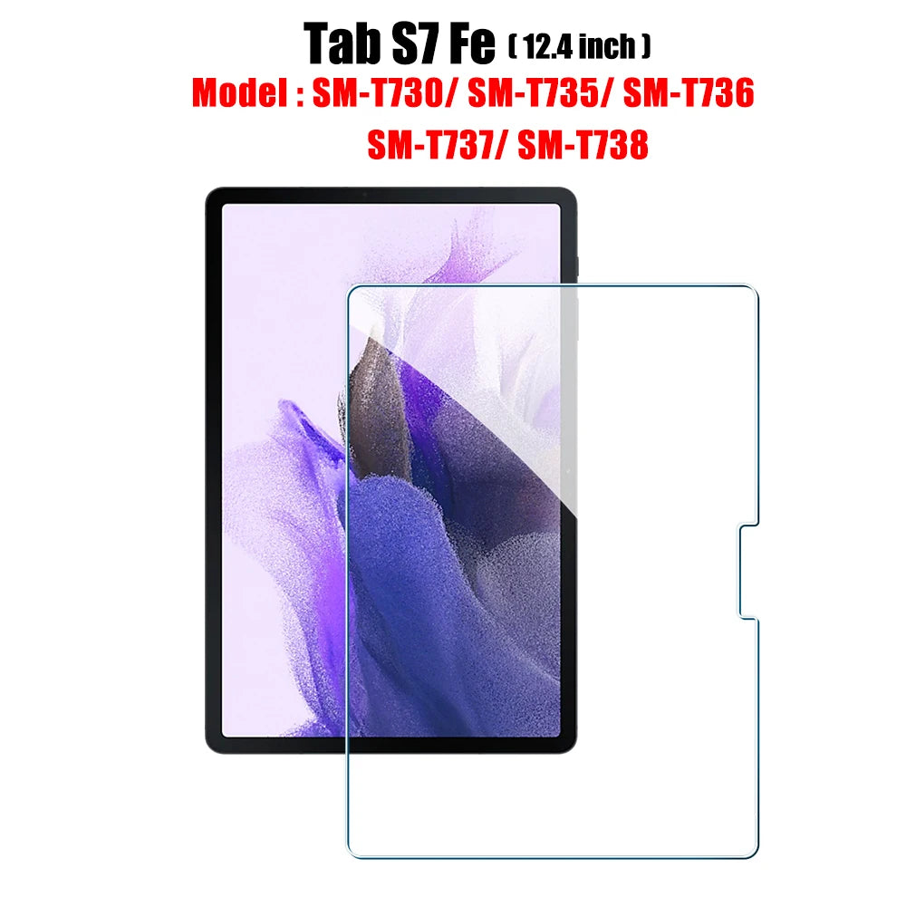 Tempered Glass Screen Protector for Samsung Galaxy Tab – Fits S6 Lite, S7 FE, S8/S8+, S9/S9 FE, S9+, S10, S11, A8, A9 Plus, 12.4" Tablets