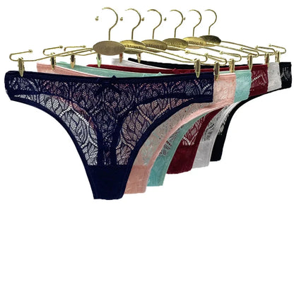 New Sexy Lace Women's Underwear - Soft Cotton Panties, Breathable Solid Color Briefs & Thong Lingerie for Girls
