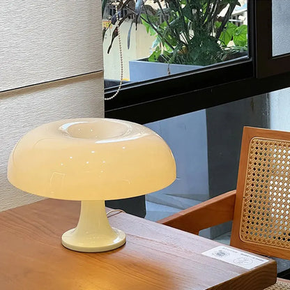 LED Mushroom Table Lamp – Modern Minimalist USB Desk Lamp with 3-Color Dimming for Bedroom & Hotel Lighting