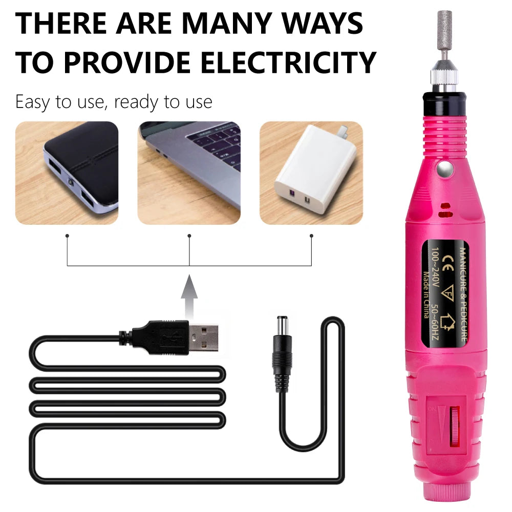 LULAA Electric Nail Drill Machine Set - Strong Function Sander for Gel Polish Removal and Manicure
