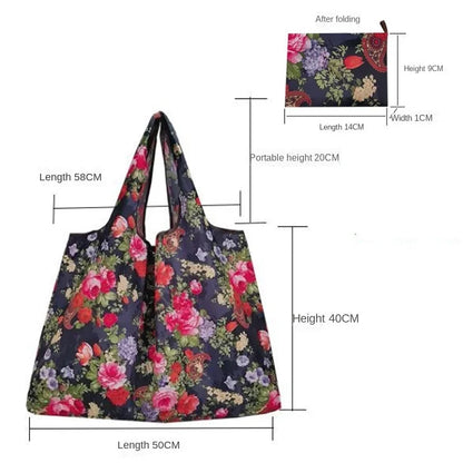 Snoopy Foldable Shopping Bag – Large Waterproof Nylon Tote, Reusable Portable Shoulder Bag for Women