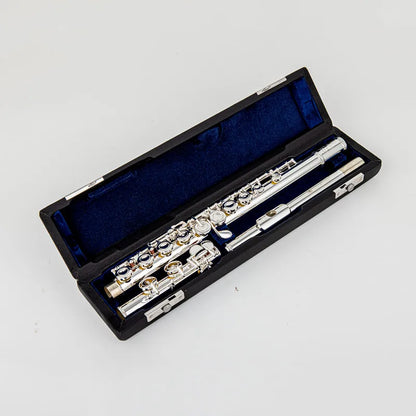 Top Japan Flute 222 - Professional Cupronickel C Key 16-Hole Silver-Plated Flute with Case & Accessories