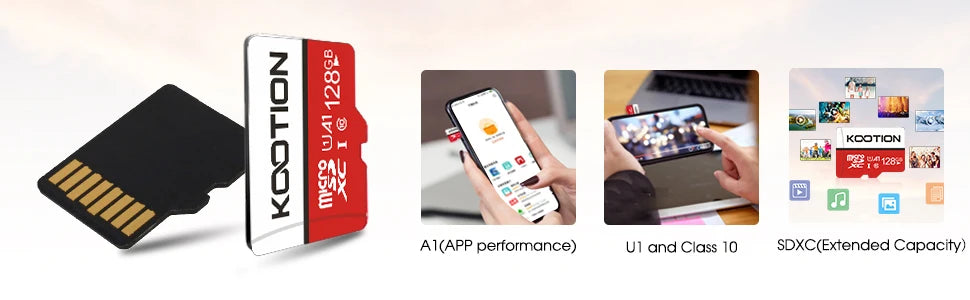 KOOTION Micro SD Memory Card – 32GB/64GB/128GB Class 10 TF Card for Phone & Computer