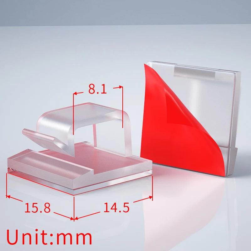 20/50/100PCS Transparent Adhesive Cable Clamps – Organizer Clamps for Office & Home Use