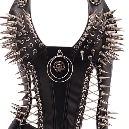 Y2K Gothic Spiked Tank Top - Punk Rock Emo Grunge Festival Style for Women