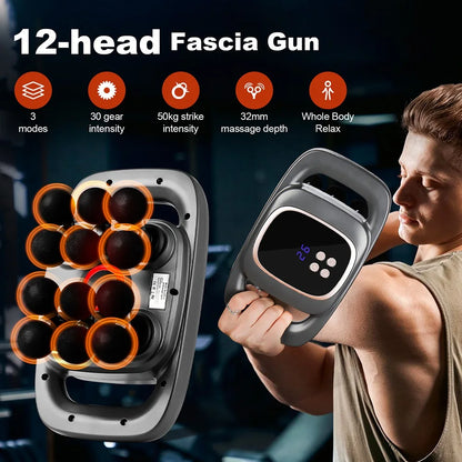 16-Head Fascia Massage Gun – High-Frequency Vibration Body Massager for Back, Waist, Neck, and Shoulders, Muscle Relief