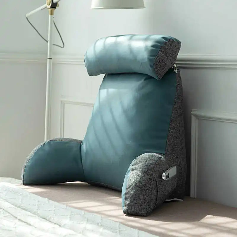 Triangle Reading Pillow – Cooling Latex Wedge Cushion, Removable & Washable Backrest for Sofa & Bed