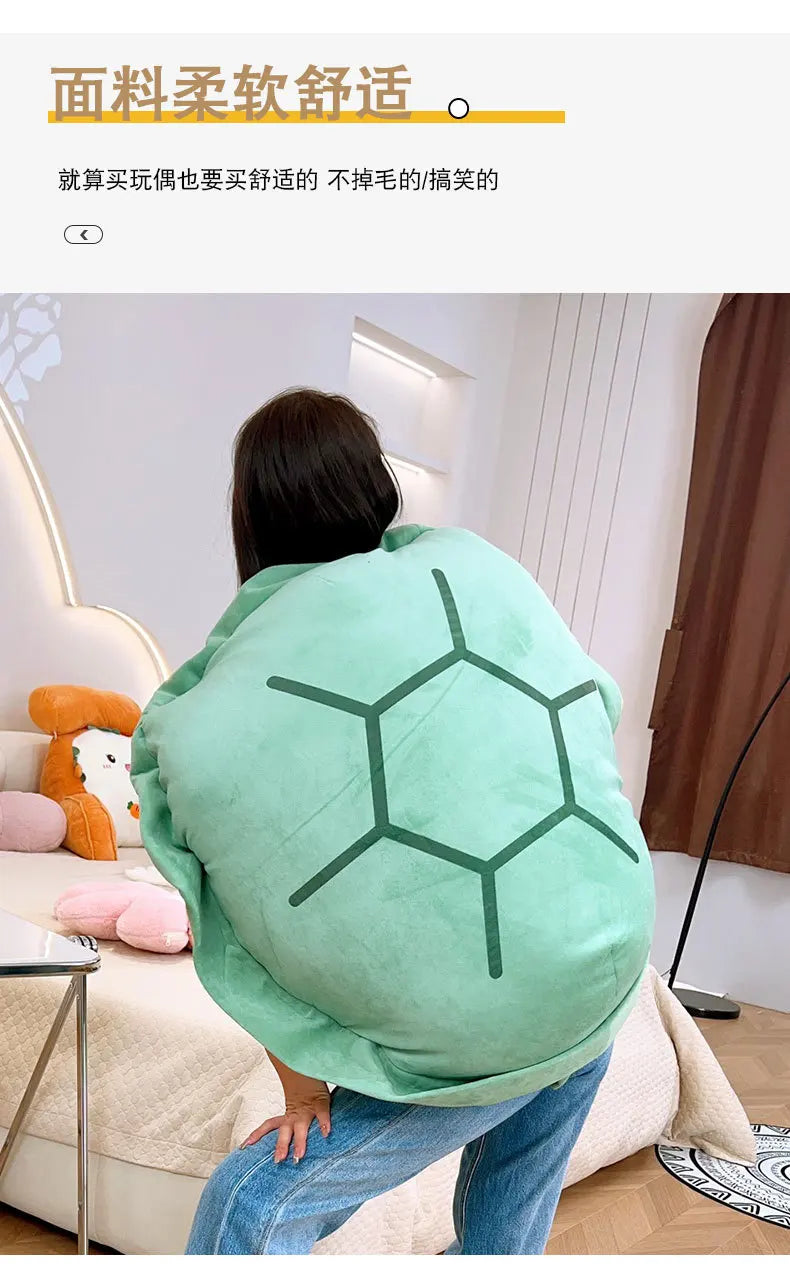 80/100CM Big Turtle Shell Plush — Wearable Stuffed Pillow Sleeping Bag, Funny Soft Cushion Gift