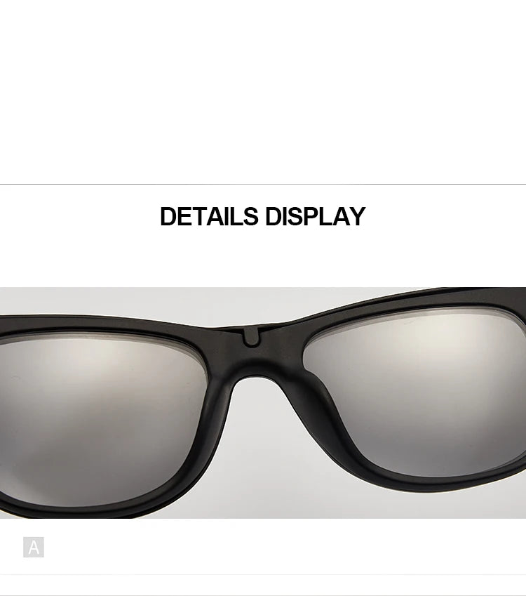 6-in-1 Polarized Magnetic Clip-On Sunglasses – Men & Women Sun Glasses with Frame & Bag