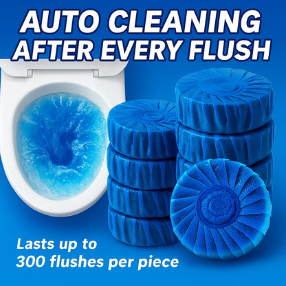 Automatic Toilet Bowl Cleaner Tablets - Long-Lasting Blue Bubble Deodorizer for Tank Freshness and Stain Removal