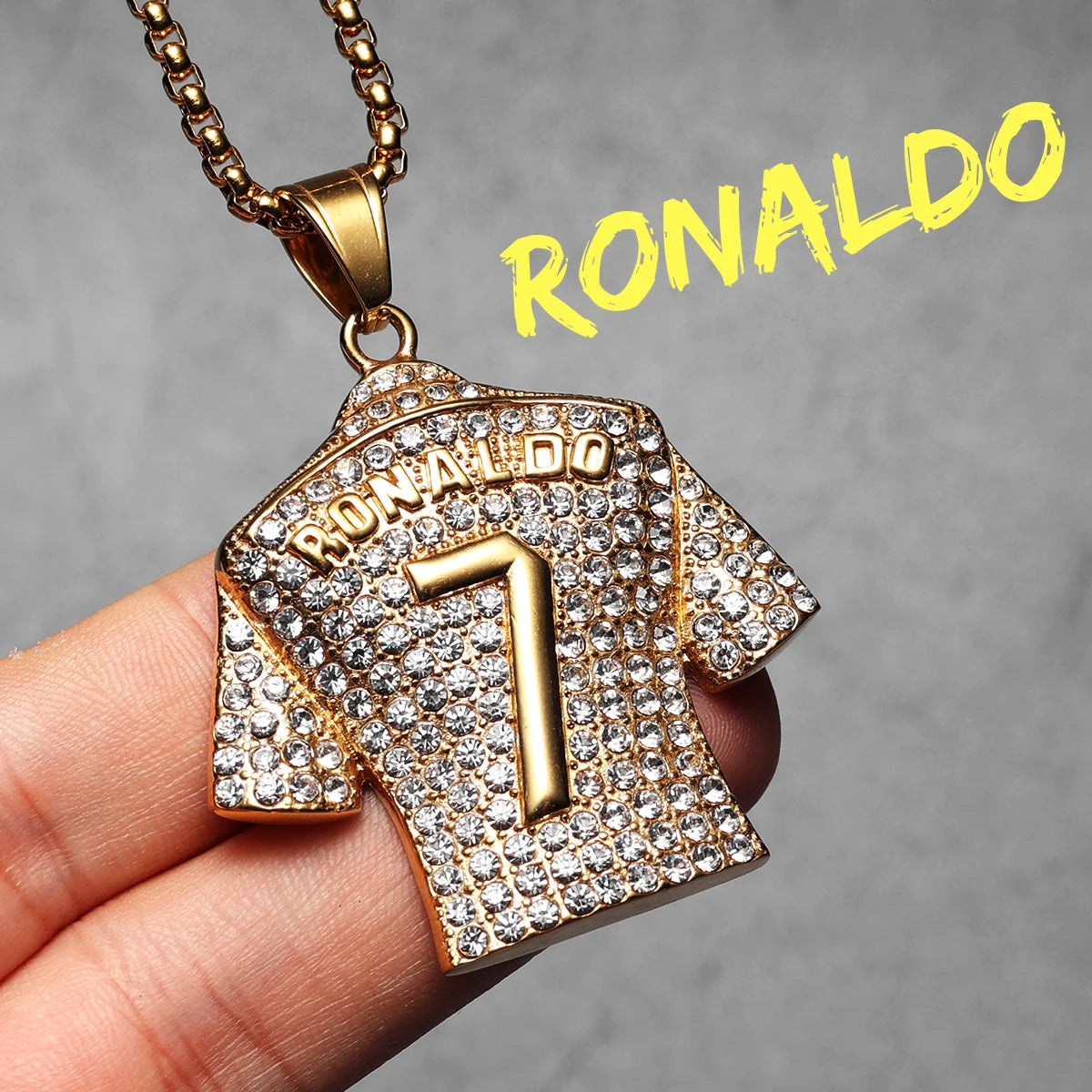 Football Legends Necklace – Messi, Cristiano Ronaldo, Neymar, Mbappé & Haaland Stainless Steel Pendant Chain Fashion Jewelry Gift for Men