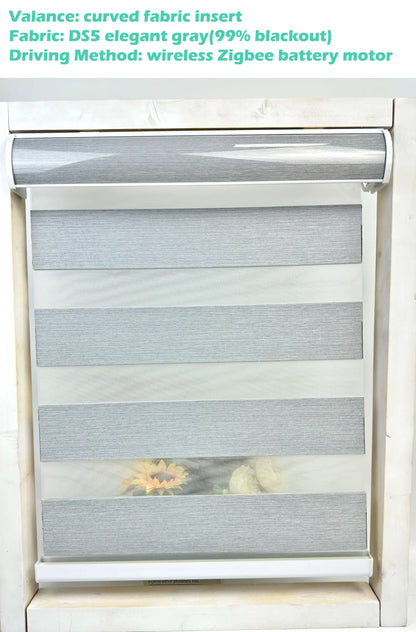 Decopedia Custom Made Zebra Blinds – Motorized Roller Blackout Day & Night Window Blinds for Sliding Doors