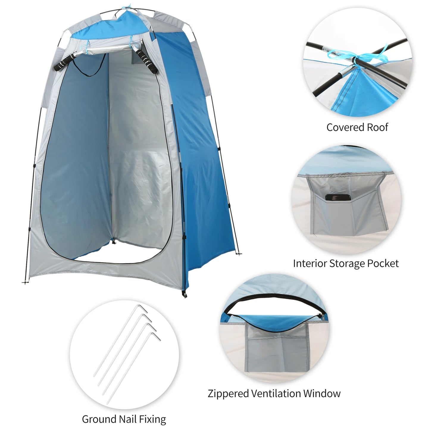 Portable Beach Shower Toilet Changing Tent – Privacy Shelter with Window, Sun & Rain Protection for Outdoor Camping Bathroom