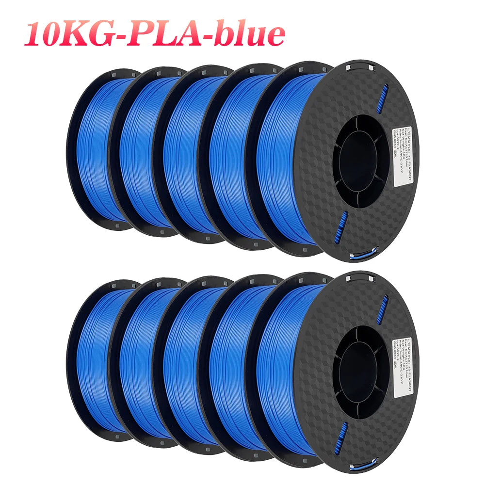 KINGROON 3D Printer Filament 22LBS — 10 Rolls 1KG 1.75mm PETG & PLA, Eco-Friendly Mixed Colors, High Toughness
