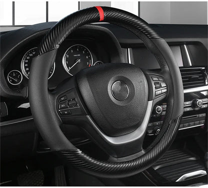 Fashion Universal Car Steering Wheel Cover — Breathable, Anti-Slip, 37-38cm Car Accessory