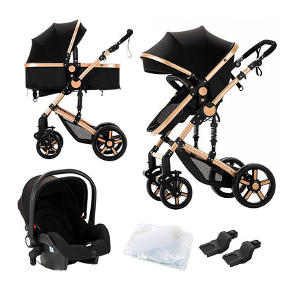 High-Quality 3-in-1 Newborn Baby Stroller — Lightweight Folding Cart with Comfort Seat & ISOFIX Safety