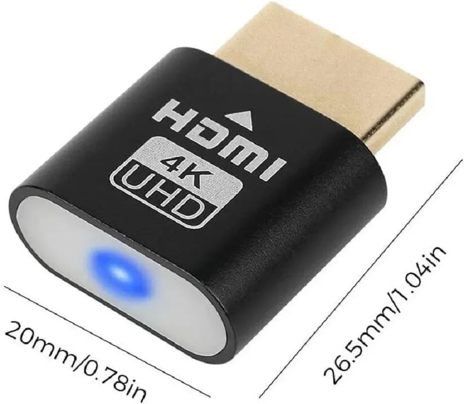 4K HDMI Virtual Display Adapter — High-Resolution Wireless Streaming Emulator & Dummy Plug