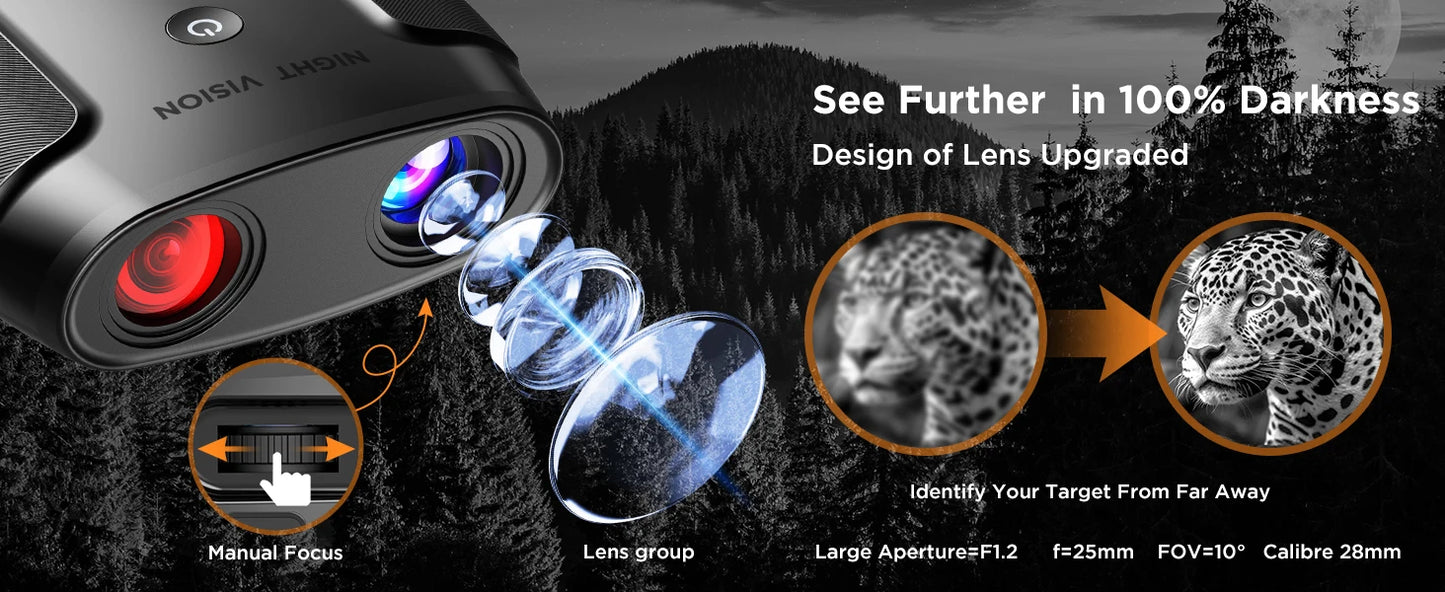10X Digital Night Vision Binoculars | 9-Level Infrared, 600M Visibility in Darkness with 5000mAh Rechargeable Battery