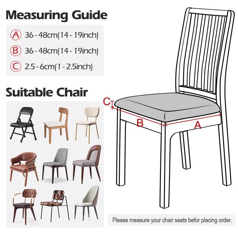 Waterproof PU Leather Square Chair Cushion Cover: Removable Slipcovers for Kitchen & Dining Room Seats
