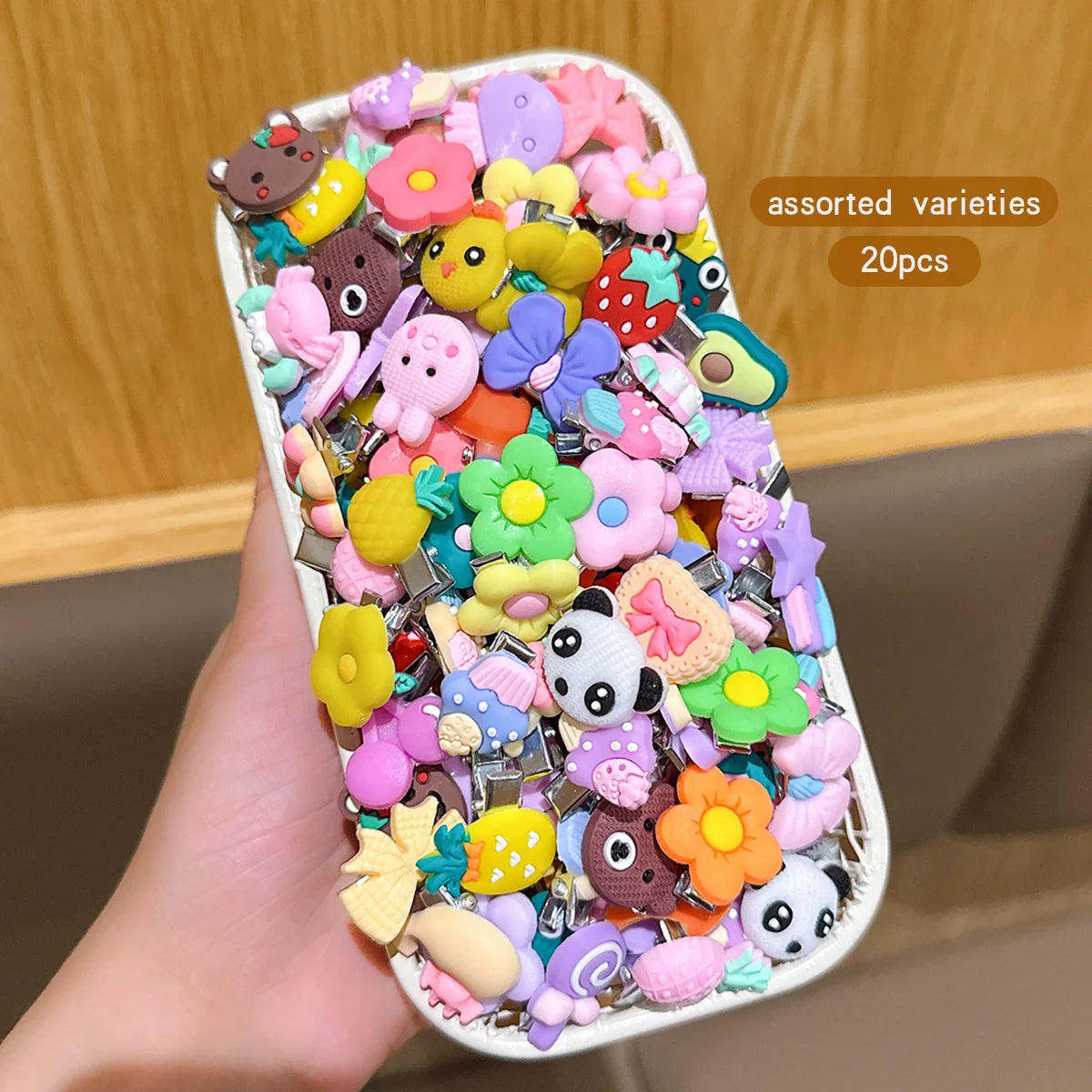 20PCS Cute Cartoon Hair Clips - Random Assorted Designs for Girls, Everyday Hairstyles, and Stylish Hair Accessories