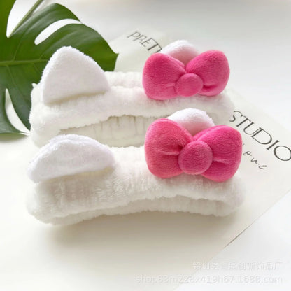 Plush Cat Ear Hair Set - 3PCS Fuzzy Headband & Scrunchies Hair Accessories