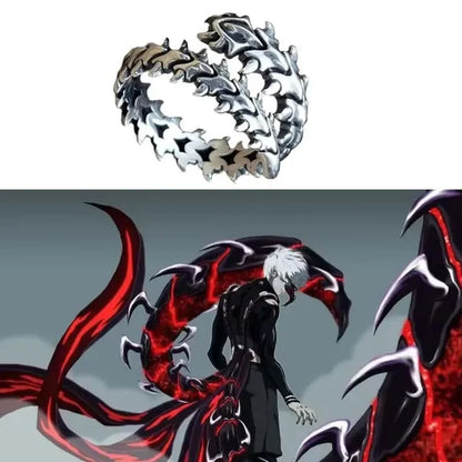 Tokyo Ghoul Kaneki Ken Anime Ring – Adjustable Unisex Punk Cosplay Jewelry Gift