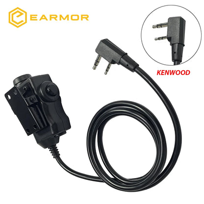 EARMOR M32 MOD4 Tactical Shooting Earmuffs - Noise Reduction Headset with Helmet ARC Rail Adapter and Kenwood PTT Adapter