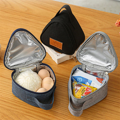 Mini Triangular Insulation Bag - Aluminum Foil Thermal Cooler Lunch Tote for Students, Rice Ball Bag, Bento Box, Carry Bag for Lunch