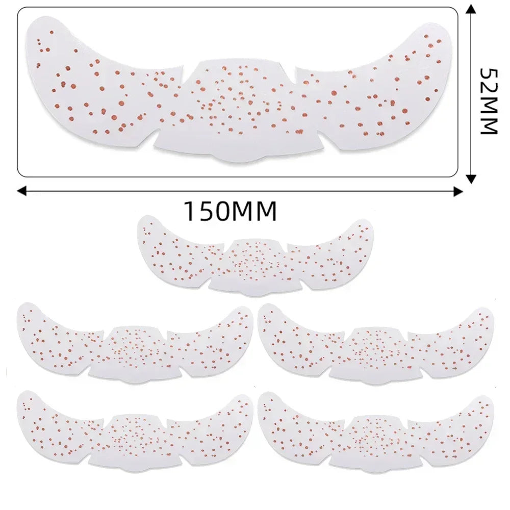 6pcs Hot Stamping Freckles Makeup Patches – Metallic Gold & Silver Temporary Tattoo Stickers for Face